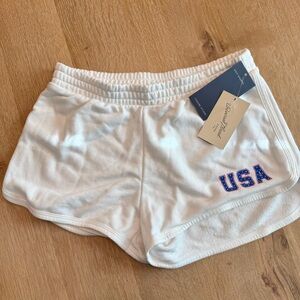 NWT USA White Sweat Shorts | Lounge Athleisure | XS